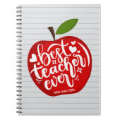 Bester Lehrer je Roter Apple zurück zur Schule Notizblock (Vorderseite)
