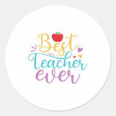 Bester Lehrer je Runder Aufkleber (Vorderseite)