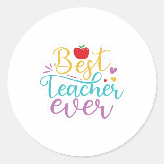 Bester Lehrer je Runder Aufkleber (Vorderseite)