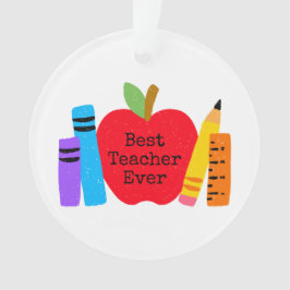 Bester Lehrer je Schule Apple Bücher Stille Spaß Ornament