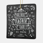 Bester Lehrer je Spaß Chalk Doodle Weihnachten Keramikornament (Links)