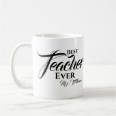 Bester Lehrer je Trendy Typografy Name Script Kaffeetasse (Links)