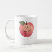 Bester Lehrer je Wasserfarbe Apple Kaffee Tasse (Links)