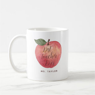 Bester Lehrer je Wasserfarbe Apple Kaffee Tasse