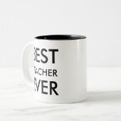 Bester Lehrer je | Wertgutschrift Zweifarbige Tasse (Vorderseite Links)