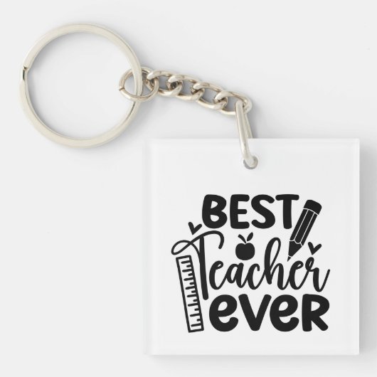 Bester Lehrer je Wordart Schlüsselanhänger (Vorderseite)