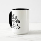 Bester Lehrer je Wordart Tasse (Vorderseite Links)
