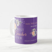 Bester Lehrer jemals Bläserpeony Rose Personalisie Kaffeetasse (Vorderseite Links)