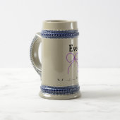 Bester Lehrer jemals lila Schleife Namens Dankesch Bierglas (Vorderseite Links)
