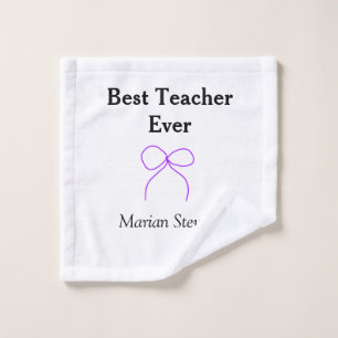 Bester Lehrer jemals violette Schleife Namens Dank Waschlappen