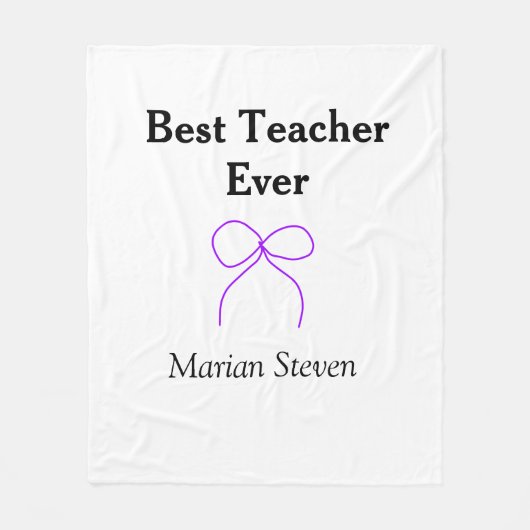 Bester Lehrer jemals violette Schleife Namensanerk Fleecedecke (Vorderseite)