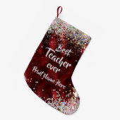 Bester Lehrer Kleiner Weihnachtsstrumpf (Vorderansicht (hängend))