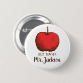 Bester Lehrer | Minimalistischer moderner Fun Appl Button (Vorne & Hinten)