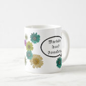 Bester Lehrer mit Spaß beim botanischen Blumendesi Kaffeetasse (VorderseiteRechts)
