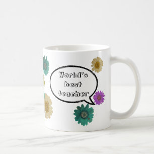 Bester Lehrer mit Spaß beim botanischen Blumendesi Kaffeetasse