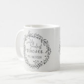 bester Lehrer, moderner Minimalkranz Kaffeetasse (Vorderseite Links)
