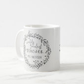 bester Lehrer, moderner Minimalkranz Kaffeetasse (Vorderseite Links)
