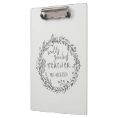 bester Lehrer, moderner Minimalkranz Klemmbrett (Links)