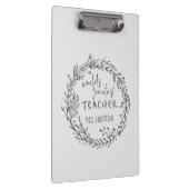 bester Lehrer, moderner Minimalkranz Klemmbrett (Rechts)