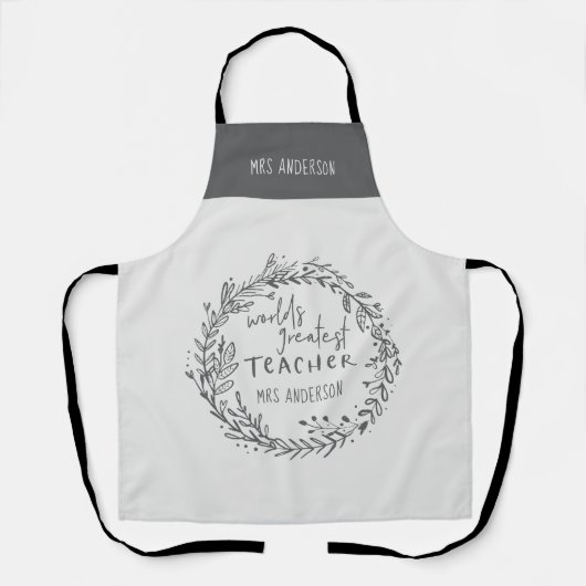 bester Lehrer, moderner Minimalkranz Schürze (Vorderseite)