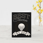 Bester Lehrer nach Par Funny Golf Golfer Karte (Gelbe Blume)