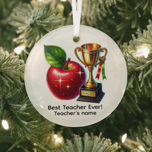 Bester Lehrer, Name einfügen Ornament Aus Glas