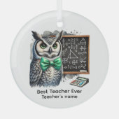 Bester Lehrer, Name einfügen Ornament Aus Glas (Vorderseite)