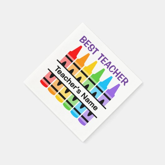 Bester Lehrer Napkin, Personalisiertes Schulgesche Serviette (Ecke)