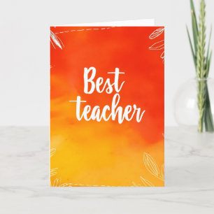 Bester Lehrer Orange Feiertagskarte