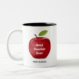 Bester Lehrer & Roter Apfel Zweifarbige Tasse