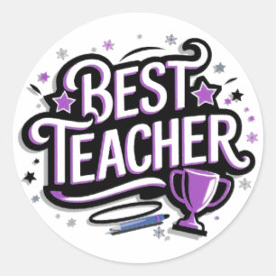 Bester Lehrer Runder Aufkleber