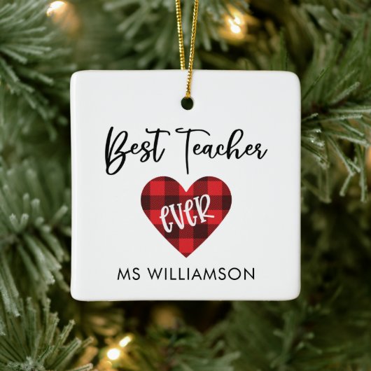 Bester Lehrer Trendy Personalisiert Teacher Weihna Keramikornament (Baum)