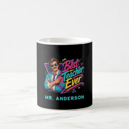 Bester Lehrer überhaupt! Benutzerdefiniert 80er Re Kaffeetasse (Mittel)