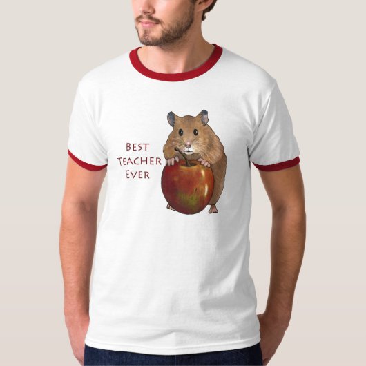 Bester Lehrer überhaupt: Hamster mit Apple: Kunst T-Shirt (Vorderseite)