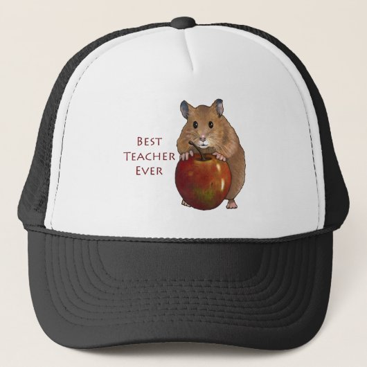 Bester Lehrer überhaupt: Hamster mit Apple: Kunst Truckerkappe (Vorderseite)