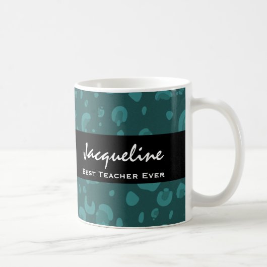 Bester Lehrer-überhaupt Name-aquamarines Kaffeetasse (Rechts)