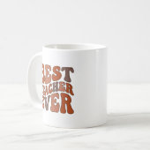 Bester Lehrer überhaupt – Retro-Wellen-Lehrer-Desi Kaffeetasse (Vorderseite Links)