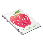 Bester Lehrer überhaupt roter Apple personalisiert Notizblock (Rechte Seite)