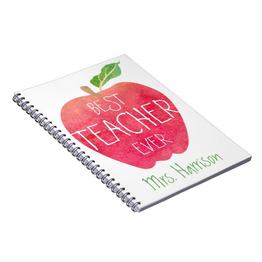Bester Lehrer überhaupt roter Apple personalisiert Notizblock (Rechte Seite)