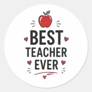 Bester Lehrer überhaupt Runder Aufkleber