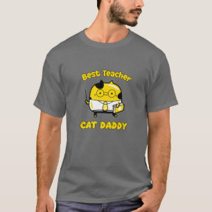Bester Lehrer und Katze Daddy, lustiger Cartoon Ka T-Shirt