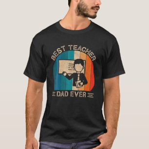 Bester Lehrer Vater je Retro Lehrer Grafischer Vat T-Shirt