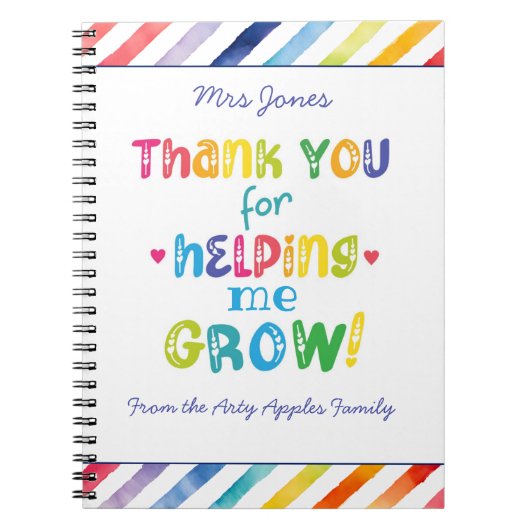 Bester Lehrer Vielen Dank, dass Sie uns beim Erste Notizblock (Vorderseite)