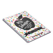 Bester Lehrer Vielen Dank farbenfrohe Stars Apfel Notizblock (Rechte Seite)