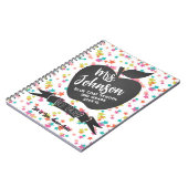 Bester Lehrer Vielen Dank farbenfrohe Stars Apfel Notizblock (Linke Seite)