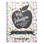 Bester Lehrer Vielen Dank farbenfrohe Stars Apfel Notizblock (Vorderseite)