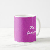 Bester Lehrer, vielen Dank, Name, heiß rosa Kaffeetasse (VorderseiteRechts)