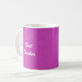 Bester Lehrer, vielen Dank, Name, heiß rosa Kaffeetasse (Vorderseite Links)