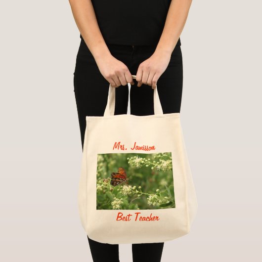 Bester Lehrer, Wertschätzung, Danke, Butterfly Tragetasche (Vorderseite (Produkt))