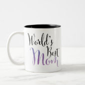 Bester (lila) Entwurf der Mama der Welt für Zweifarbige Tasse (Links)